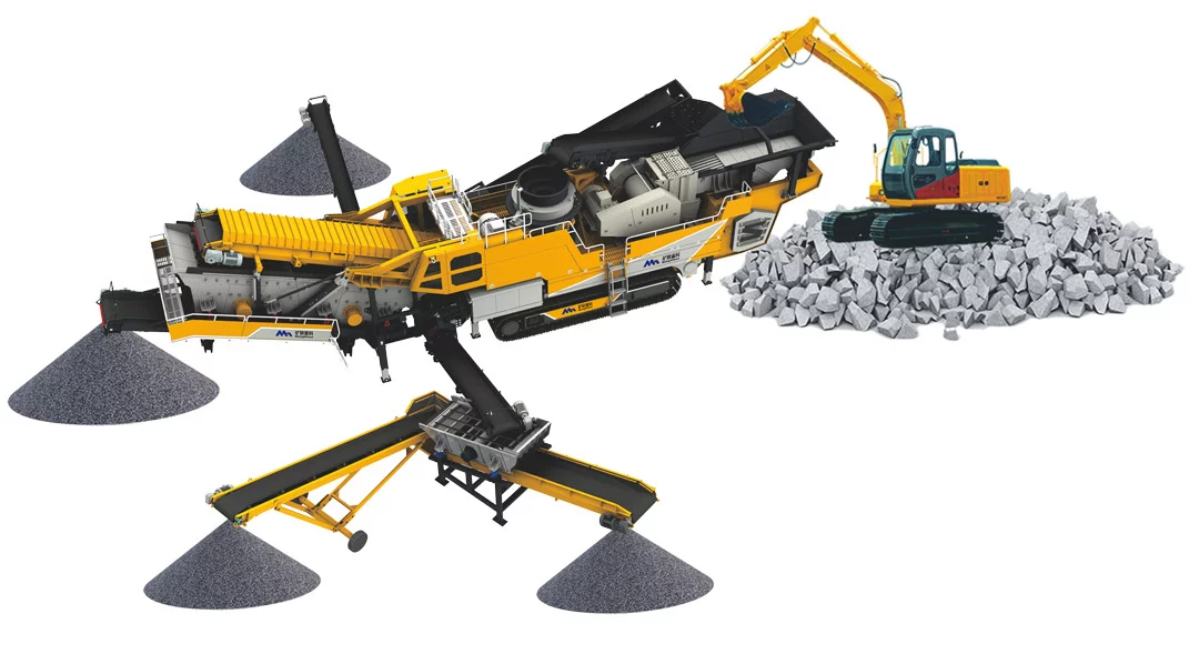 Mobile crushing and screening plant